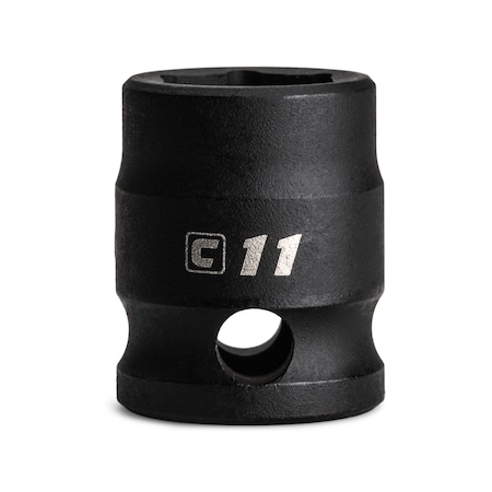 Capri Tools 11 mm Stubby Impact Socket, 3/8 in. Drive, 6 Point, Metric CP53431